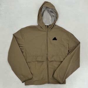 Adidas Mens Size XS Windbreaker Jacket Brown City Tech Utility Full Zip Hooded